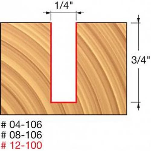 Freud Diablo Blades Freud 1/4" Double Flute Straight Bit 04-106