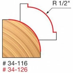Freud Diablo Blades Freud 1/2" Rounding Over Router Bit (Quadra Cut) 34-116