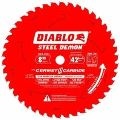 Freud Diablo Blades Freud Diablo 8" 42 Tooth Steel Demon Cermet 2 Carbide Ferrous Metal Saw Blade D0842CF