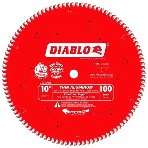 Freud Diablo Blades Freud Diablo 10" 100 Tooth Aluminum Cutting Saw Blade D10100N