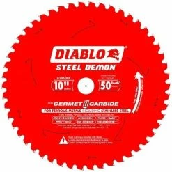 Freud Diablo Blades Freud Diablo 10" 50 Tooth Steel Demon Cermet 2 Carbide Metal Cutting Saw Blade D1050CF