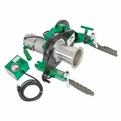 Greenlee 6500 Lb. Super Tugger Cable Puller Power Unit Force Gauge And Vise Chains 6001