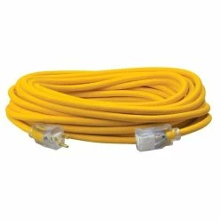 Southwire Tools & Equipment Southwire 12/3 50' SJEOOW Yellow Polar/Solar Extension Cord W/ Lighted End 1688SW0002