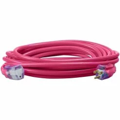 Southwire Tools & Equipment Southwire 12/3 25' SJTW Cool Pink Extension Cord W/ Lighted End 2577SW000A