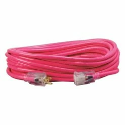 Southwire Tools & Equipment Southwire 12/3 50' SJTW Cool Pink Extension Cord W/ Lighted End 2578SW000A