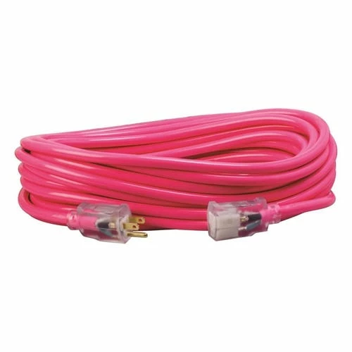 Southwire Tools & Equipment Southwire 12/3 50' SJTW Cool Pink Extension Cord W/ Lighted End 2578SW000A