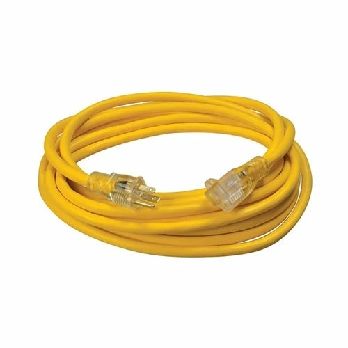 Southwire Tools & Equipment Southwire 12/3 25' SJTW Yellow Extension Cord W/ Lighted End 2587SW8802